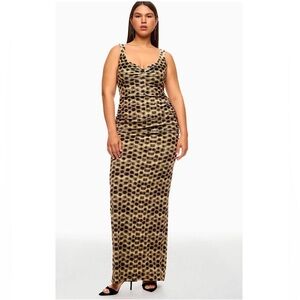 Black Halo Wilder Velvet Animal Print Plus Size Maxi Gown